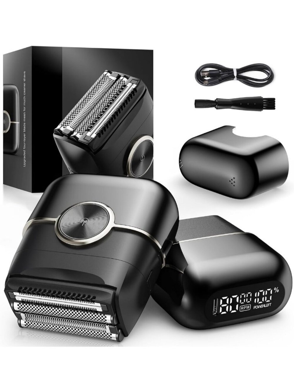 Electric Foil Shaver for Men - 4 Floating Blades, Dual Speed, Smooth Shaving
